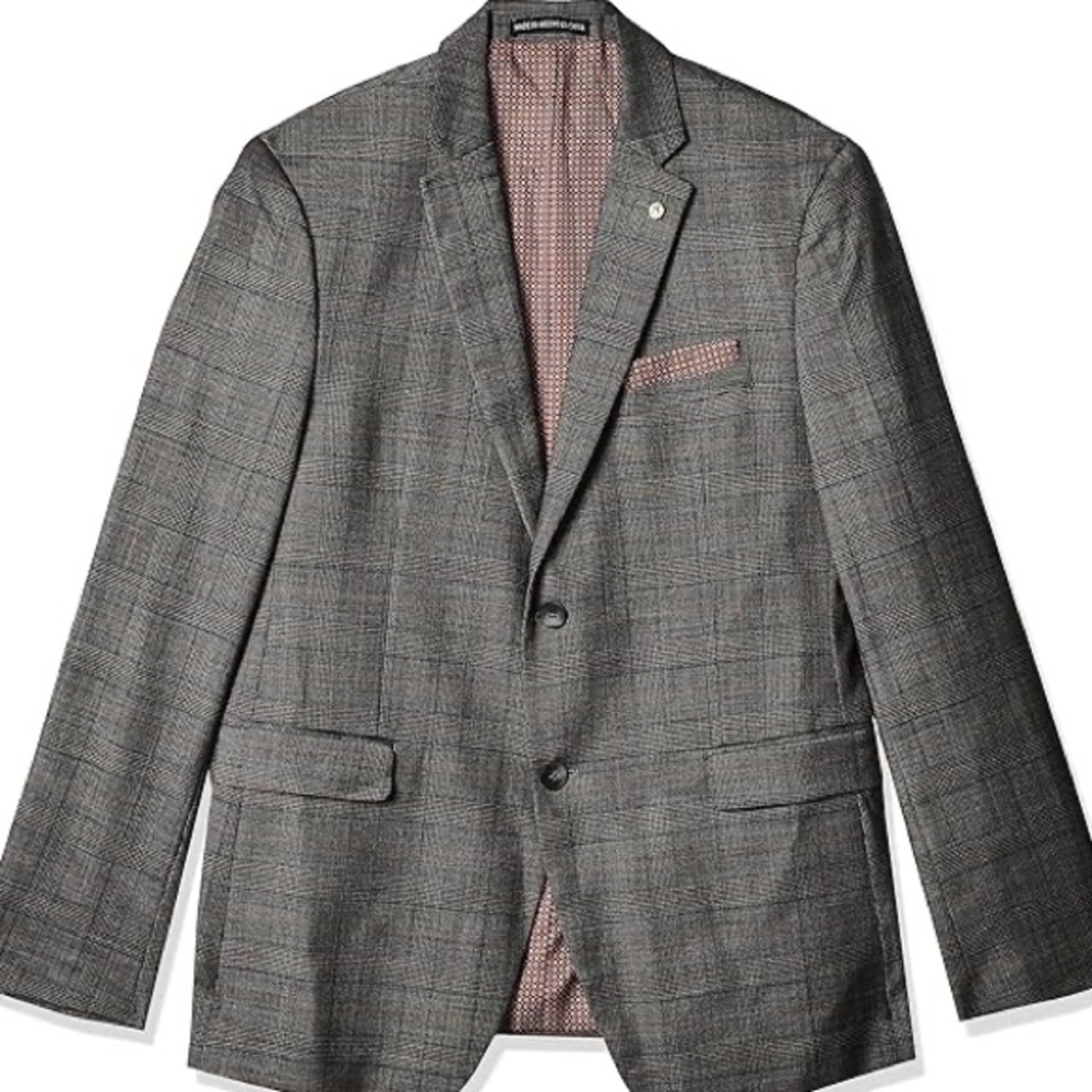 Original Penguin Charcoal Checkered Blazer